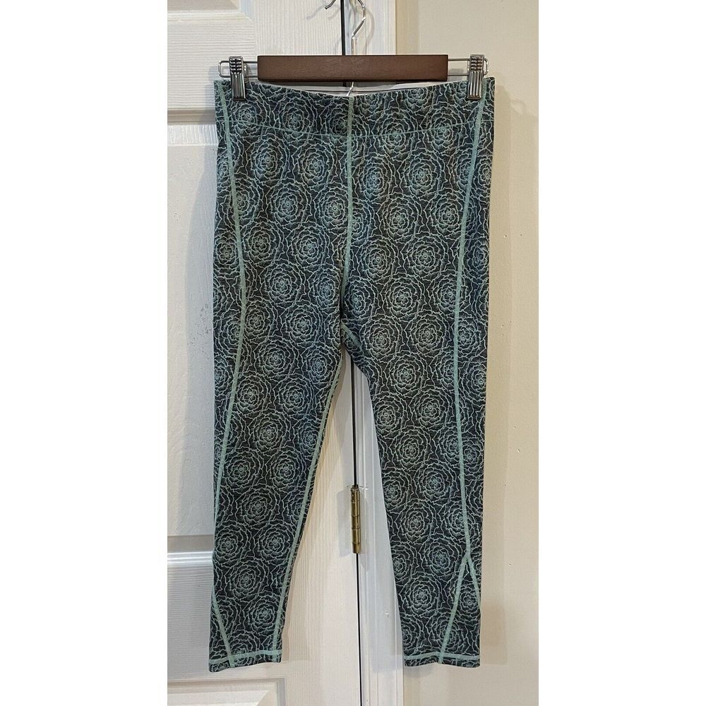 Ivory Ella‎ Aqua Flower Crop Women's Leggings Size M